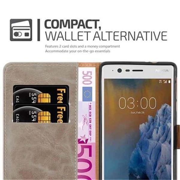 Skyddsfodral för Nokia 3 2017 i MARRONE CAPPUCINO brun