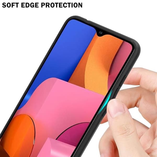 Fodral för Samsung Galaxy A20s i VIOLETT - RÖD Stötsäker Bicolor design Svart