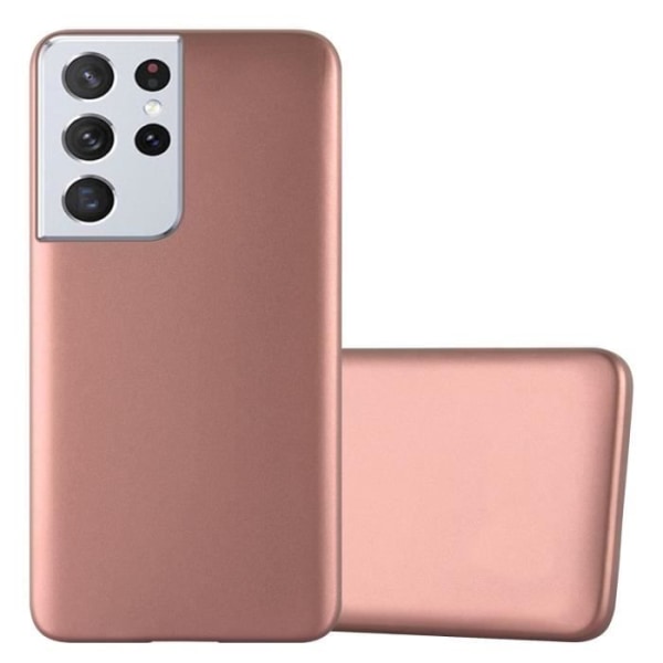 Fodral till Samsung Galaxy S22 ULTRA Skal i METALLIC ROSE GOLD Fodral Skydd Silikon TPU Fodral matt