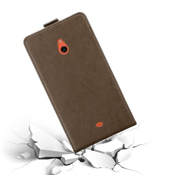 Skyddsfodral - CADORABO - Nokia Lumia 1320 - Syntetläder - Brun - Flip med magnetstängning kastanj