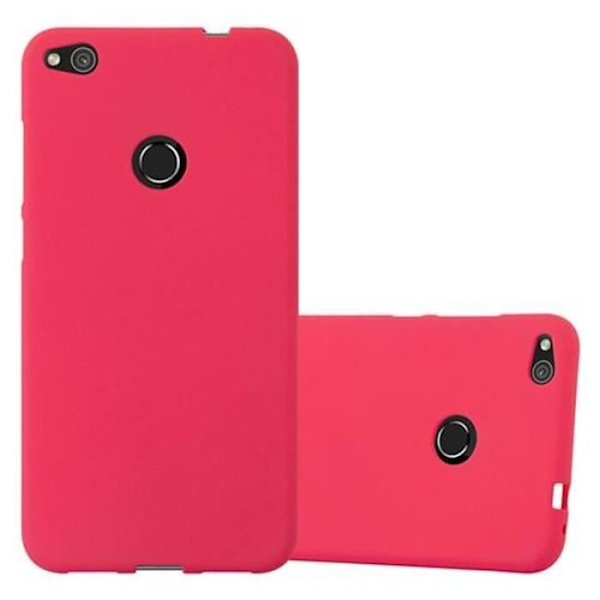Huawei P8 LITE 2017 Fodral FROST RÖD Cadorabo DESIGN FROST TPU Silikonskydd Fodral Skydd Ultra Slim Fin Bumper Röd