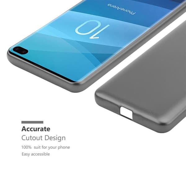 Skyddsfodral för Samsung Galaxy S10 PLUS, skyddsfodral i MATTS GRÅ METALLISK design Grå