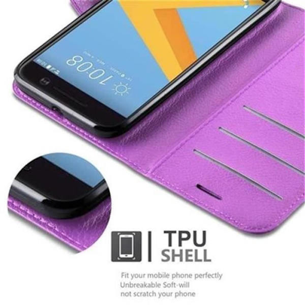 Cadorabo HTC 10 Fodral VIOLET ORCHID Full Skyddsfodral Fodral Magnetlås (stöder stativ och kortplats)