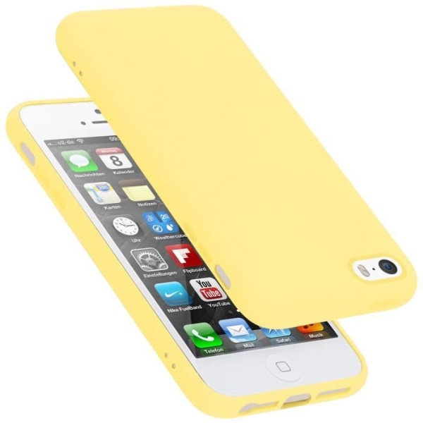 Fodral för Apple iPhone 5 / 5S / SE 2016 i LIQUID Yellow Cadorabo Cover Silikon TPU