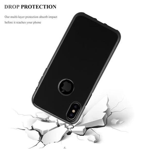 Transparent stötsäker silikonfodral för iPhone X / XS Svart