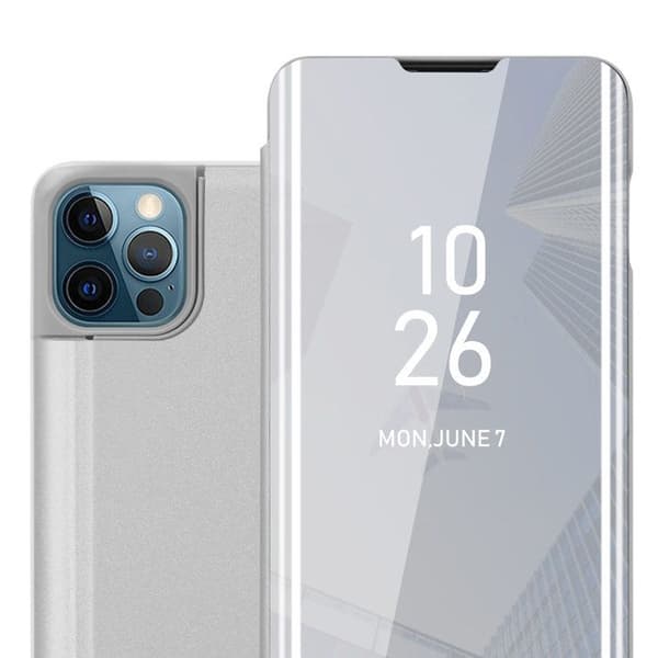 iPhone 13-fodral i SILVER AGAT Skydd med spegel Grå