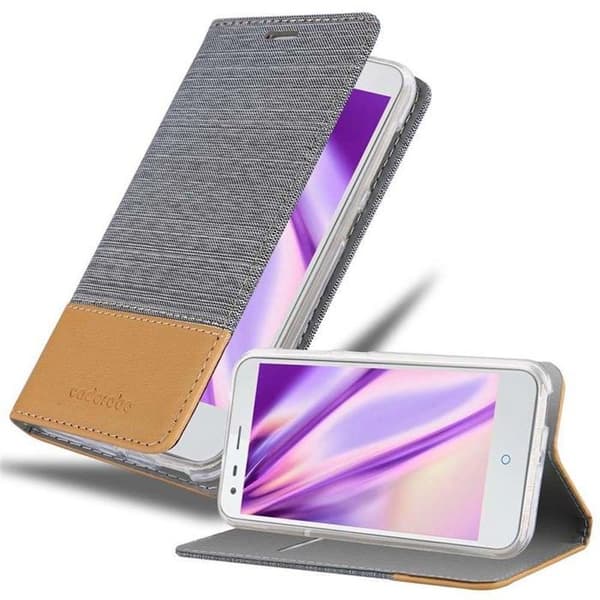 Skyddsfodral för ZTE Blade S6 i LJUST GRÅTT BRUNT Etui Case Skydd