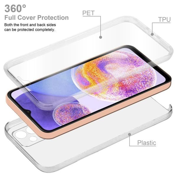 Transparent skydd för Samsung Galaxy A23 4G, helskydd Vit
