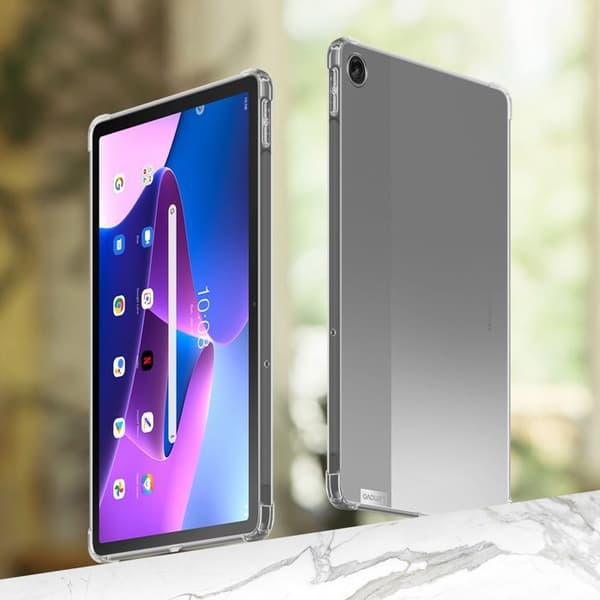 Skyddsfodral för Lenovo Tab M10 Plus 3e i transparent stöttålig silikon Vit