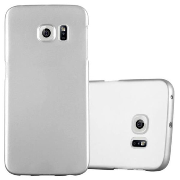 Cadorabo Fodral till Samsung Galaxy S6 EDGE SILVER METALL MATT METALL Skydd Hårt plastskydd Hårt fodral Skal Ultra Slim Bumper Pengar