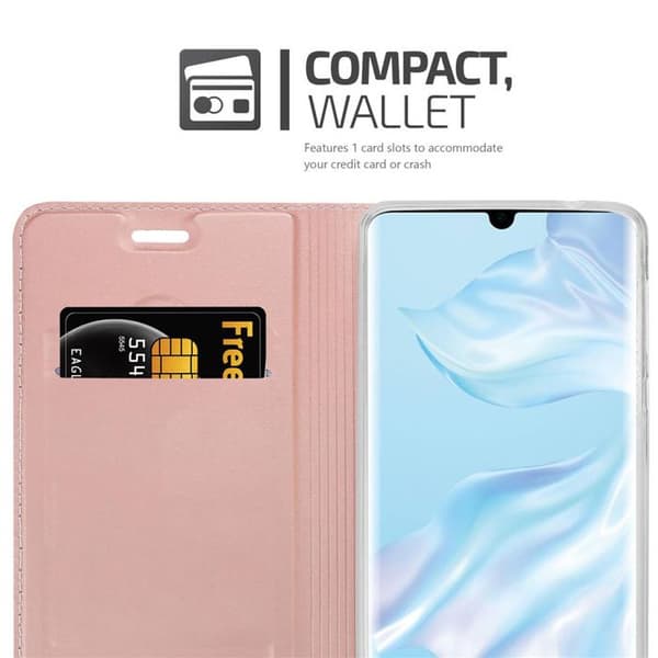 Fodral med lock för Huawei P30 PRO Klassisk Guld och Rosé Plånbok Stötsäker Ros