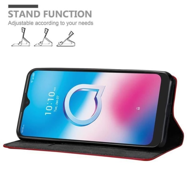 Fodral till Alcatel 3L 2020 i APPLE RED Cadorabo Cover Protection magnetisk stängning