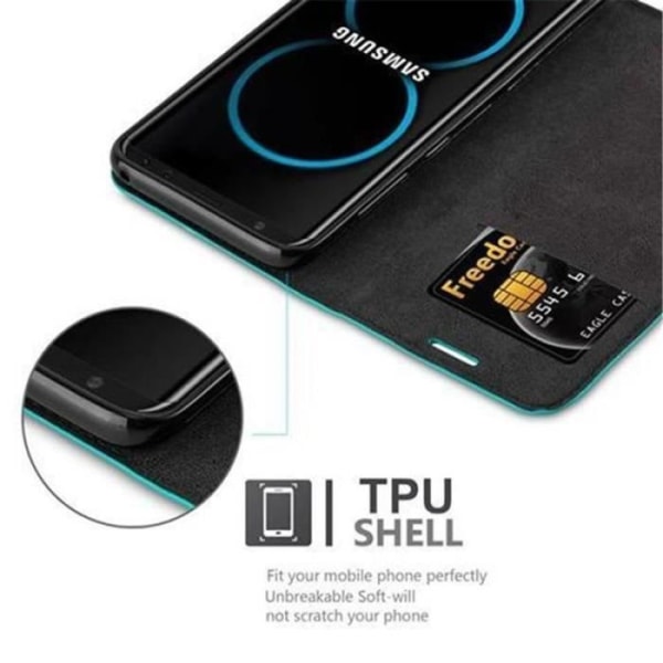 Samsung Galaxy S8 Fodral i OIL TURQUOISE från Cadorabo (INVISIBLE MAGNETIC CLOSURE Design) Komplett skyddsfodral med