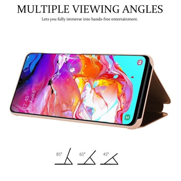 Fodral för Samsung Galaxy A70 / A70s i KUNZIT ROSE Clear View Cadorabo Cover 360 graders spegelskydd KUNZIT ROSE