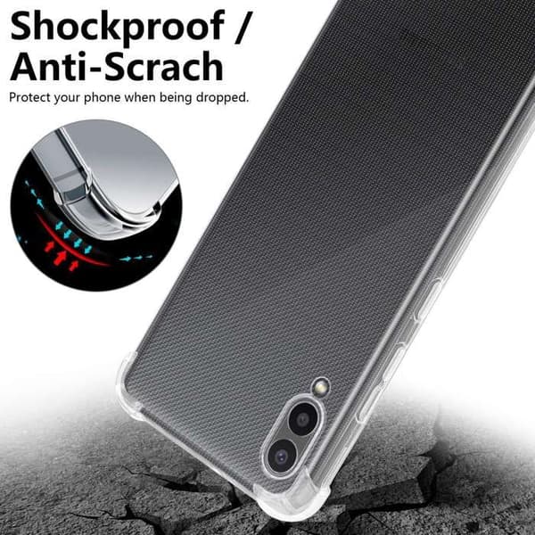 Transparent stötsäker silikonfodral för Samsung Galaxy A02 / M02 Vit