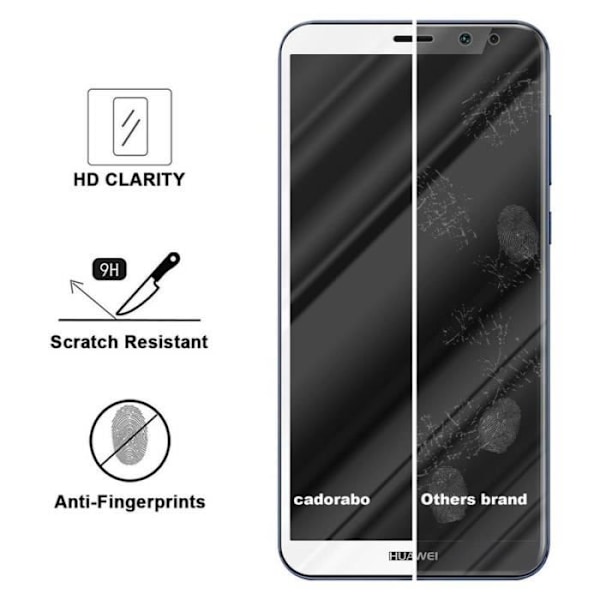 Cadorabo härdat glas för Huawei MATE 10 LITE Vit filmskydd Huawei MATE 10 LITE Vit