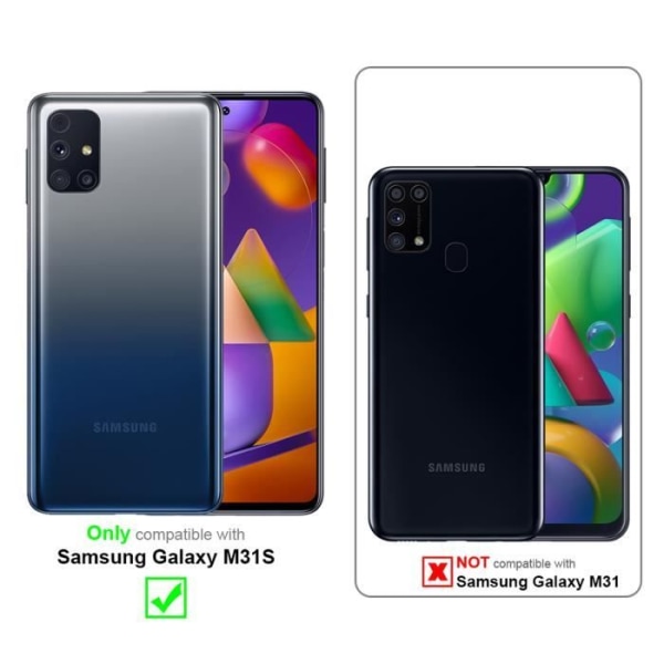 Coque - CADORABO - Samsung Galaxy M31s - Turkos Petrol - Bokfodral - Magnetisk skydd Bensin Turkos