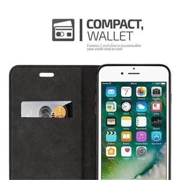 Apple iPhone 8 - iPhone 7 - iPhone 7S Fodral i APPLE RED från Cadorabo (INVISIBLE MAGNETIC CLOSURE Design) Fodral Röd