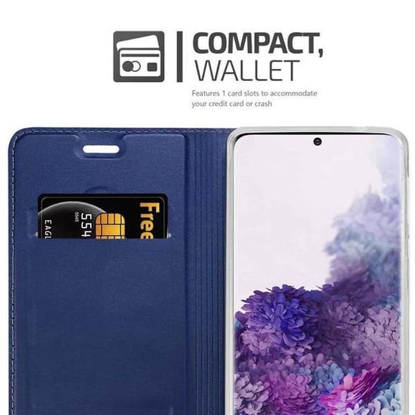 Flip-fodral för Samsung Galaxy S20 i MÖRKBLAU CLASSY Plånbok Stötsäker Blå