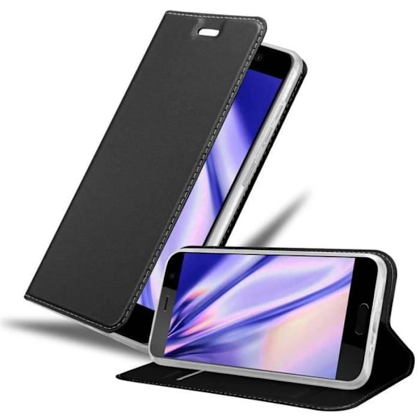 Coque - CADORABO - HTC U PLAY - Klassisk och modern - Magnetisk stängning - Ställfunktion Svart