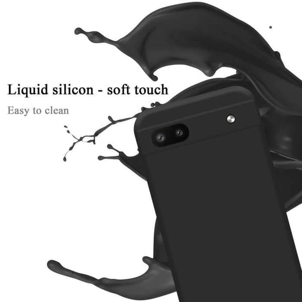 Skal för Google PIXEL 6A Stötabsorberande i LIQUID BLACK Svart
