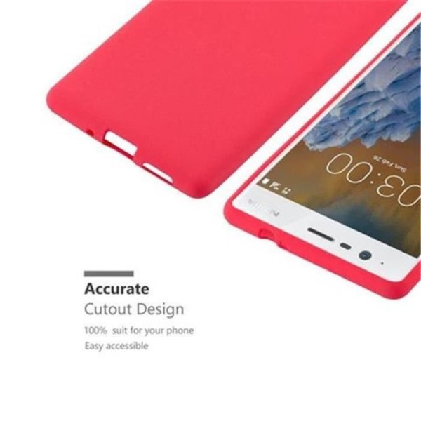 Nokia 3-fodral i RED FROST av Cadorabo (FROST Design) Ultratunt mjukt silikongel TPU-fodral med anti-chock – fodral