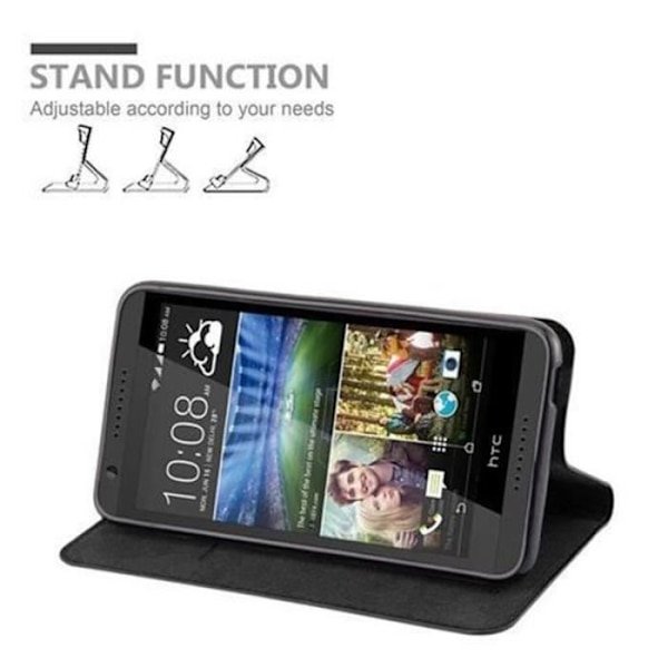 HTC Desire 820 Fodral i NIGHT BLACK från Cadorabo (INVISIBLE MAGNETIC CLOSURE Design) Helt skyddande fodral med flip flik