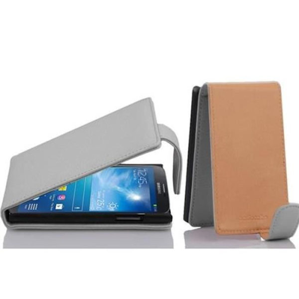 Cadorabo Fodral Samsung Galaxy MEGA 6.3 DESIGN FLIP Style Fodral Fodral Fodral konstläder Struktur VIT ALABASTER