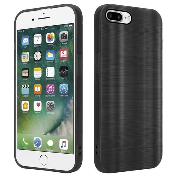 Skyddsfodral för iPhone 7 PLUS / 7S PLUS / 8 PLUS Borstad Svart Kamera Svart