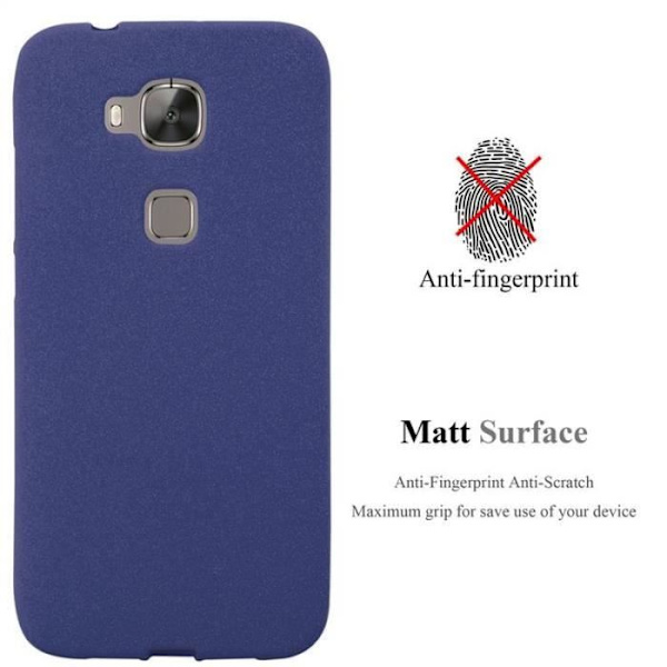 Cadorabo Fodral fungerar med Huawei G7 PLUS - G8 - GX8 i FROST DARK BLUE - Stötsäkert och reptåligt TPU silikonskydd - Ultra