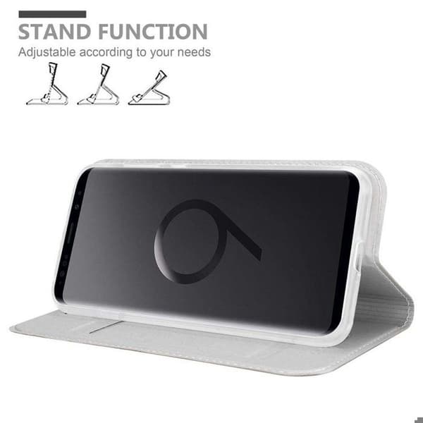 Flipfodral för Samsung Galaxy S9 PLUS Fodral i KLASSISK SILVER Plånbok Stötsäker Grå
