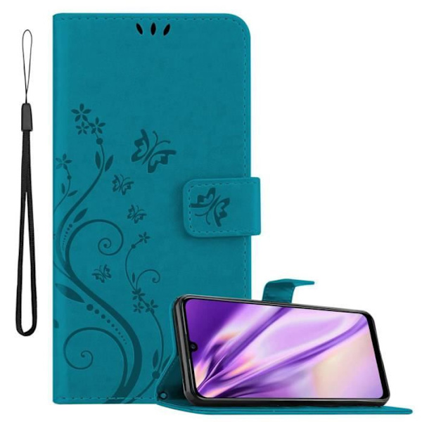 Coque - CADORABO - Honor 10 LITE / Huawei P SMART 2019 - Similläder - Blommig - Magnetstängning Blå blommig