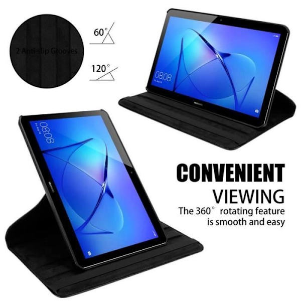 Cadorabo Fodral till Huawei MediaPad T3 10 (9,6" Zoll) i Svart - UTAN automatisk väckning