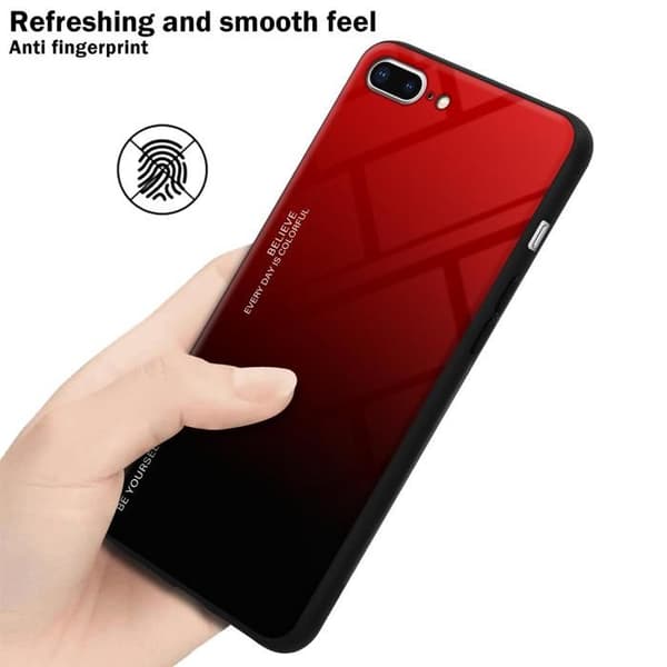 Fodral för iPhone 7 PLUS / 7S PLUS / 8 PLUS i RÖD - SVART Stötsäker Bicolor design Svart