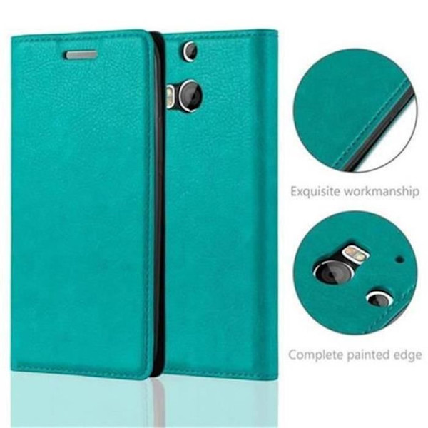 HTC ONE M8 (2. Gen) Fodral i OIL TURQUOISE från Cadorabo (INVISIBLE MAGNETIC CLOSURE Design) Komplett skyddsfodral med