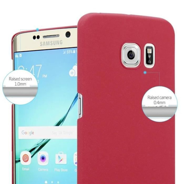 Coque - CADORABO - Samsung Galaxy S6 EDGE - Röd - Hårdt Beskyttelse - Mat Design Röd