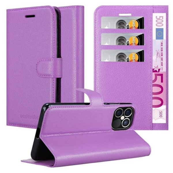 Cadorabo Fodral för Apple iPhone 12 PRO MAX i ORCHID LILA Cover Skydd magnetisk stängning stödfunktion Orkidévioler