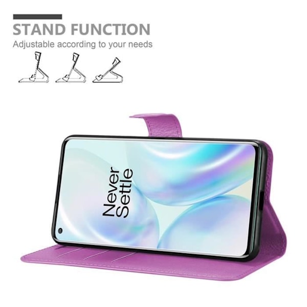 Coque - CADORABO - OnePlus 8 - Similicuir - Magnetisk stängning - Ställfunktion Orkidévioler