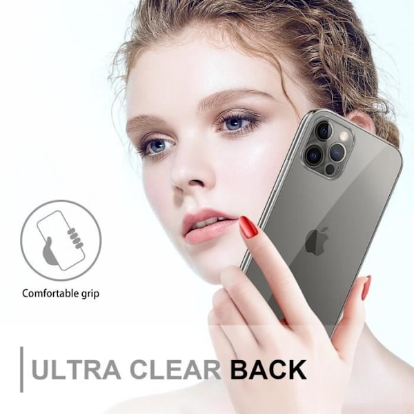 Cadorabo Fodral för Apple iPhone 12 PRO MAX i Transparent Fodral 360° Helkroppsskydd Skärmskydd