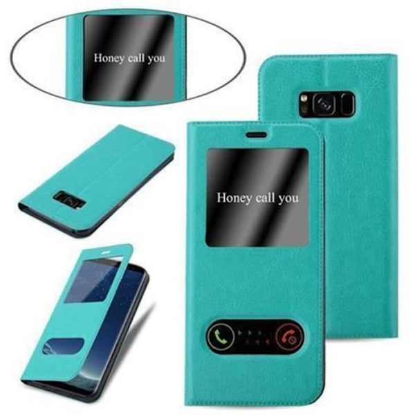 Samsung Galaxy S8 Fodral i MINT TURKOS från Cadorabo (VISA Design) Helt skyddsfodral med flipskydd, stativ