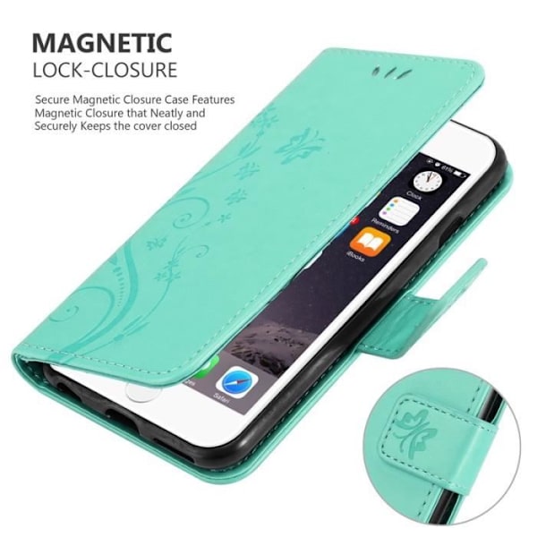 Cadorabo Fodral till Apple iPhone 6 PLUS / iPhone 6S PLUS i grönt - blommig design Grön