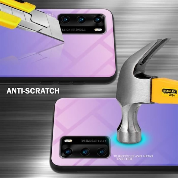 Fodral till Huawei P40 Fodral i ROSA - BLÅT Fodral Skyddsskydd tvåfärgad TPU