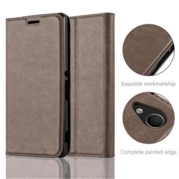 Sony Xperia M4 AQUA Fodral i KAFFEBRUN från Cadorabo (INVISIBLE MAGNETIC CLOSURE Design) Helt skyddsfodral med flik