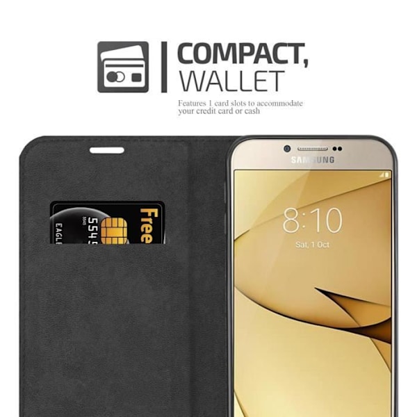 Coque - CADORABO - Samsung Galaxy A8 2016 - Grå titan - Book Case - Magnetisk skydd TITANGÅR