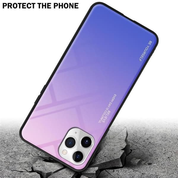iPhone 11 PRO MAX-fodral i ROSA - BLÅ Stötsäker Bicolor design Svart