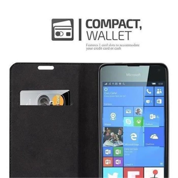 Cadorabo Nokia Lumia 650 Fodral MEDELBRUNT Osynlig MAGNETISK STÄNGNING Fodral Fodral Stöder stativ och kortplats