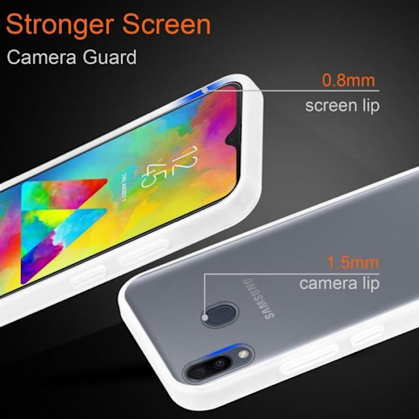 Étui - CADORABO - Samsung Galaxy M20 - Transparent Givré - Stötsskydd - Matt Design Transparent Frostad