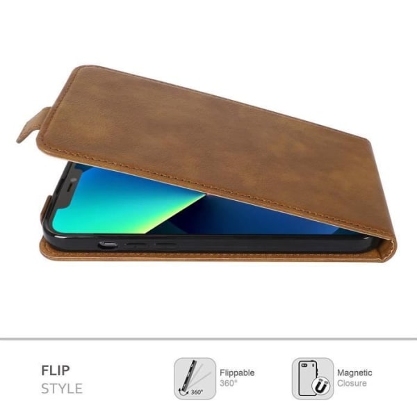 Coque - CADORABO - Apple iPhone 13 - NOISETTE MARRON - Similicuir - Skydd Flip HASSELNÖTBRUN