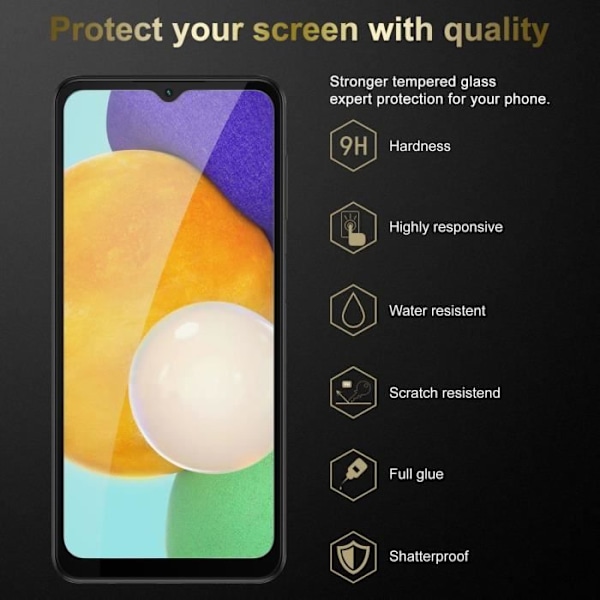 Cadorabo helskärmsskydd för Samsung Galaxy A13 5G i TRANSPARENT med SVART härdat härdat skärmglas Transparent med svart