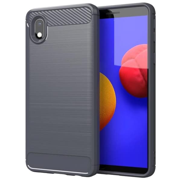 Skyddsfodral för Samsung Galaxy A10e / A20e BORSTAD GRÅ Kolfiberdesign Grå